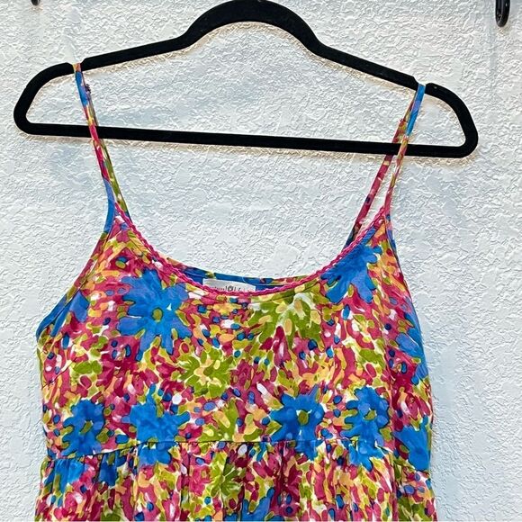 NATURAL LIFE Gigi Floral Babydoll Mini Dress in Multi Starburst size Large - Picture 4 of 13